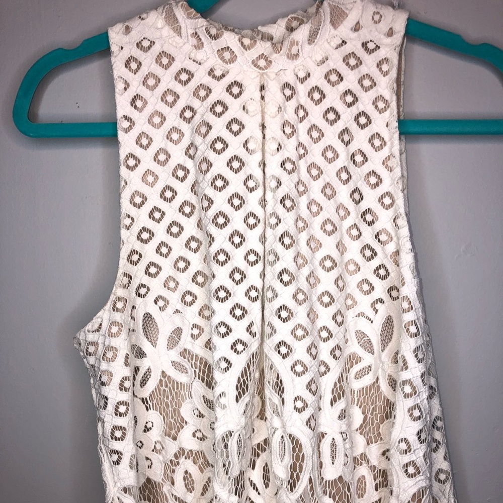 White/ Cream Lace Crop Top
